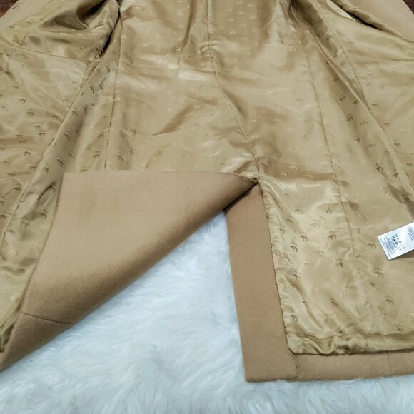 Brooks Brothers Wool Blend Camel Colored Fully Lined Long Overcoat Size 2 - Picture 9 of 15